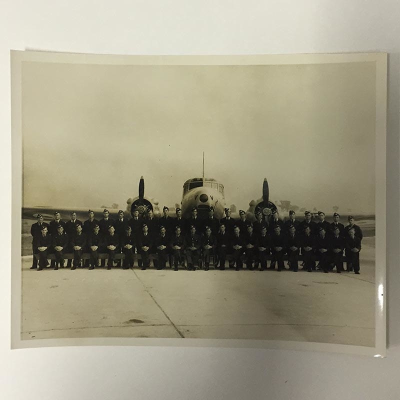 Photograph Of Squadron In Front Of Avro Anson Henry Kelso Dryden In