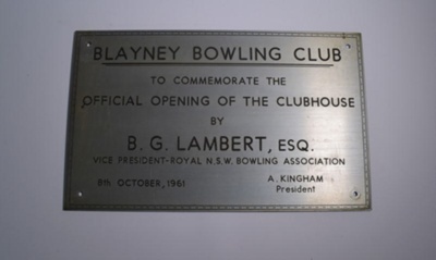 Blayney Club Official Opening Sign; D-BCL-055