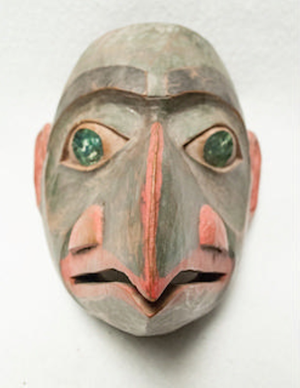 Contemporary Polychrome Northwest Coast Style Wood Face Mask ; 1980-1999;  North