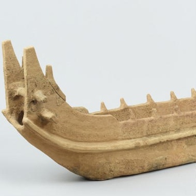 Haniwa Ship, <a href="https://colbase.nich.go.jp/collection_items/tnm/J-21498?locale=en"target="_blank">Tokyo National Museum, J-21498.</a>; 5th c.; Japan; EXH112: J-21498, ICP