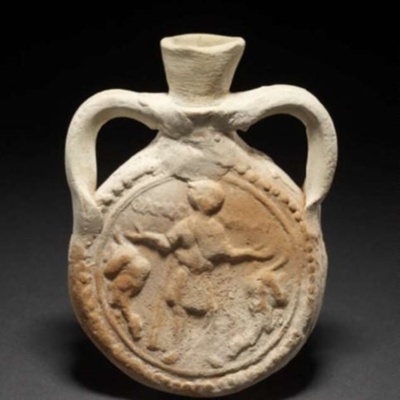 St Menas Pilgrim Flask, <a href="https://www.britishmuseum.org/collection/object/Y_EA69839"target="_blank">British Museum, EA69839</a>

; 5th-7th c.; Egypt; EXH104: EA69839