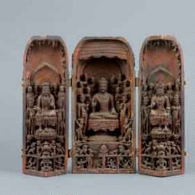 Portable Shrine, <a href="https://www.suntory.com/sma/exhibition/2014_5/display.html/"target="_blank">Kongōbuji ((金剛峯寺))</a>; 8th c.; China; EXH108: Japan NT