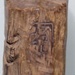 Detail of a 7th century piece of sandalwood beam from Hōryūji with inscriptions in Sogdian and Middle Persian and a carved image, shown here, interpreted by some as Nestorian crosses. 