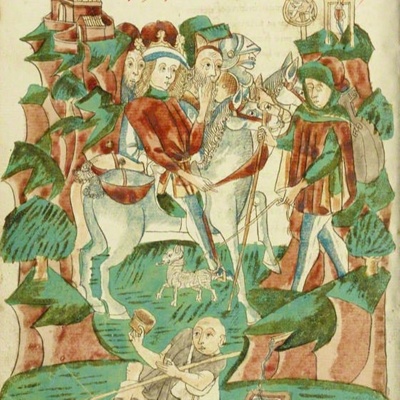 Story of Barlaam and Josephat, <a href="https://www.getty.edu/art/collection/object/105SXB"target="_blank">The J. Paul Getty Museum, Ms. Ludwig XV 9 (83.MR.179)</a>; 1469; Germany; EXH140: Ms. Ludwig XV 9 (83.MR.179)