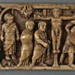 Panel showing the crucifixion of Jesus and the suicide of Judas, <a href="https://www.britishmuseum.org/collection/object/H_1856-0623-5"target="_blank">The British Museum, 1856,0623.5</a>; 420-430; Rome; EXH2b: 1856,0623.5