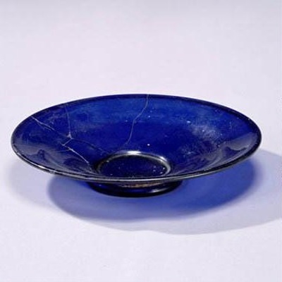 Roman Glass Dish, <a href="https://www.tnm.jp/modules/r_collection/index.php?controller=dtl&colid=J37205&lang=en"target="_blank">Tokyo National Museum, J-37205, ICP</a>; 1st-3rd century; Syria; EXH133; J-37205, ICP