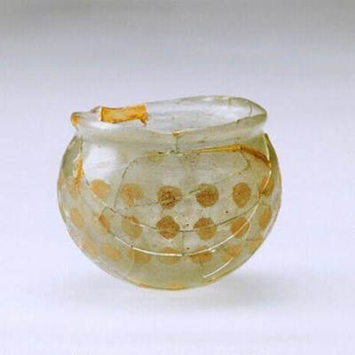 Sasanian Glass Bowl, <a href="https://www.tnm.jp/modules/r_collection/index.php?controller=dtl&colid=J37204&lang=en"target="_blank">Tokyo National Museum, J-37204, ICP</a>; 5th; Iran; EXH134: J-37204, ICP
