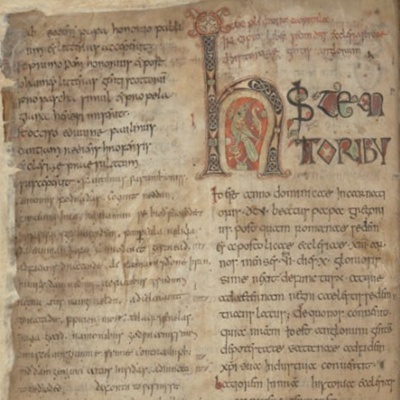 Bede's <i>Historia ecclesiastica gentis Anglorum</i> (Ecclesiastical History of the English People), <a href="http://www.bl.uk/manuscripts/FullDisplay.aspx?ref=Cotton_MS_Tiberius_C_II"target="_blank">The British Library, Cotton Tiberius C II</a>; Late 8th to 9th century; England; EXH14: Cotton Tiberius C II