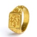 Gold ring of bird-headed god with cross, <a href="https://saffronwaldenmuseum.swmuseumsoc.org.uk/discover/archaeology/"target="_blank">Saffron Walden Museum, 2014.1</a>; 580–650; EXH39: 2014.1