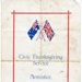 Civic Thanksgiving Service for Armistice, Order of Service, Goulburn; c. 1920s; 2024.949