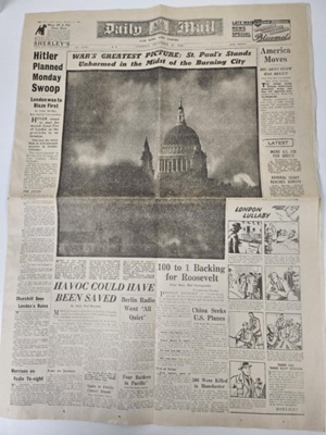 Daily Mail, newspaper, Tuesday, December 31, 1940; The Daily Mail, Associated Newspapers LTD, Great Britain; 31 December 1940; 2025.992.4