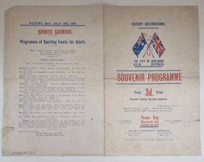 Victory Celebrations - The City of Goulburn N.S.W. Australia; A. Johnstone, Goulburn; 6th July 1919; 2025.923.2