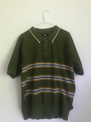 Stussy Knitted Polo Top in Green; Clothing; 01/02/2020 - 01/03