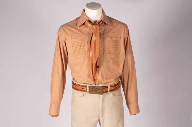 Light Brown Watch It Shirt with Orange Yoke and Cream R.M. Williams Moleskin Tro... eHive