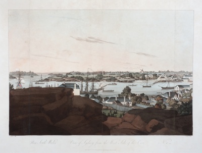View of Sydney from the West Side of the Cove, number 1; John Eyre - Artist; 1810-1811; SF000726