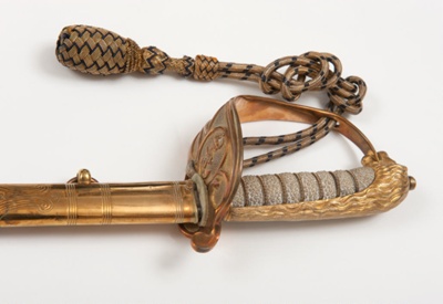 Royal Naval Officer's Dress Sword and belt; Gieve Matthews & Seagrave - Maker; SF001088 Royal Naval Officer's Dress Sword and belt; Gieve Matthews & Seagrave - Maker; SF001088