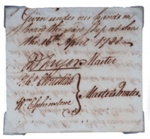 Document bearing Fletcher Christian’s signature; Fletcher Christian - Signatory; 1788; SF000165