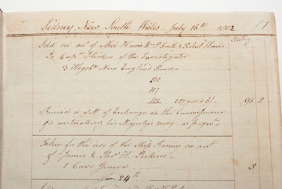 Brig Fanny – Accounts Ledger ; Unknown; 1802; SF001054