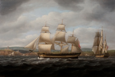 Portrait of the ship CATO; Thomas Luny - Artist; c1801; SF000719