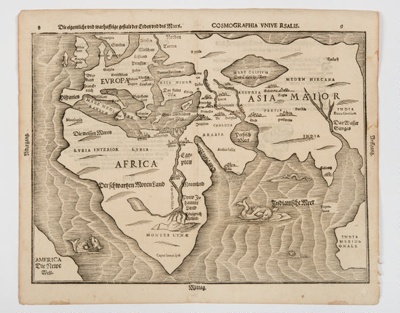 Die eigentliche und warhafftige gestalt der Erden und des Meers. Cosmographia universalis; Heinrich Bünting - Cartographer; 1581; SF001180