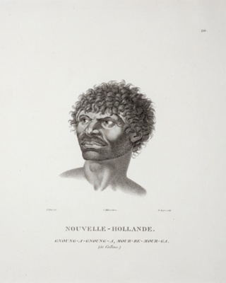 A portrait of Gnoug-a Gnoug-a (Gnung-a Gnung-a Murremurgan); Nicholas Martin Petit - Artist; 1824; SF000787