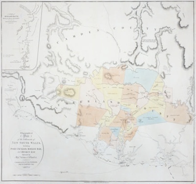 Topographical map of NSW settlements; Aaron Arrowsmith - Cartographer; 1815; SF000044