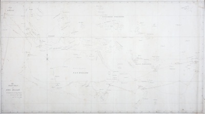 The Track Chart of HMS HYACINTH 1836. Original manuscript chart from an early surveying voyage to Australia.; Francis Price Blackwood - Cartographer; 1836; SF000051