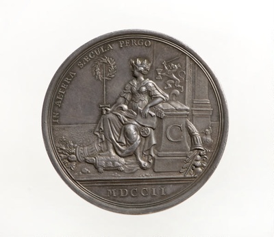 Silver medal to commemorate the centenary of the VOC; Robert Arondeaux - Medallist; 1702; SF000863