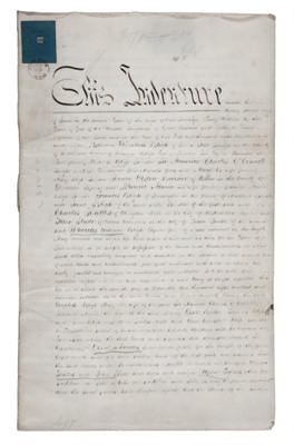 Indenture – William Bligh; William Bligh - Author; 1838; SF000138