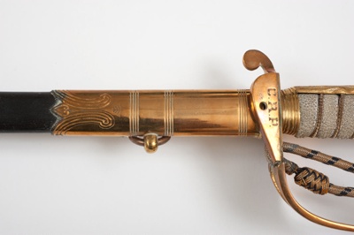 Royal Naval Officer's Dress Sword and belt; Gieve Matthews & Seagrave - Maker; SF001088 Royal Naval Officer's Dress Sword and belt; Gieve Matthews & Seagrave - Maker; SF001088