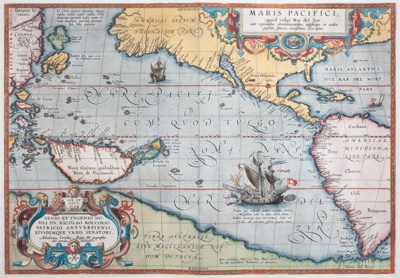Maris Pacifici; Abraham Ortelius - Cartographer; 1595; SF000822 Maris Pacifici; Abraham Ortelius - Cartographer; 1595; SF000822
