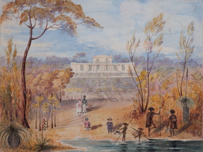 Government House, Perth, Western Australia; Cleobulina Amellia Reveley - Artist; c1830; SF000909 Government House, Perth, Western Australia; Cleobulina Amellia Reveley - Artist; c1830; SF000909