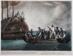 Mutineers aboard BOUNTY turning Bligh, loyal officers and crew adrift; Robert Dodd - Artist; 1790; SF000772