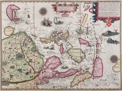 Far East Map; Jan Huyghen van Linschoten - Cartographer; 1596