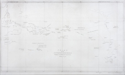 Chart of the south Pacific Ocean, pointing out the discoveries made previous to 1764; Alexander Dalrymple - Cartographer; 1767; SF000047