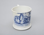 ‘Emigrants to Australia’, Pearlware child’s mug; Davenport Factory; c1830