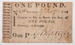 One pound promissory note; Garnham Blaxcell - Author/Maker; 1814; SF000860