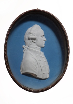 Commemorative porcelain portrait medallion of Captain Cook; Josiah Wedgwood - Maker; c1784; SF000683