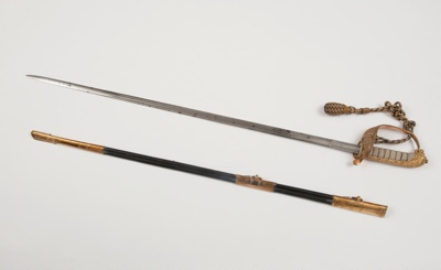 Royal Naval Officer's Dress Sword and belt; Gieve Matthews & Seagrave - Maker; SF001088 Royal Naval Officer's Dress Sword and belt; Gieve Matthews & Seagrave - Maker; SF001088