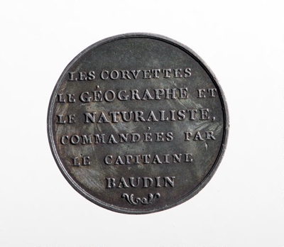 Medal commemorating the French expedition of the corvettes GEOGRAPHE and NATURALISTE; Pierre A Montagny - Medallist; 1800; SF000692 Medal commemorating the French expedition of the corvettes GEOGRAPHE and NATURALISTE; Pierre A Montagny - Medallist; 1800; SF000692