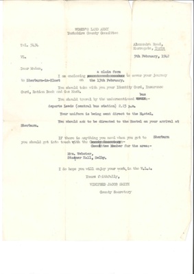 Women's Land Army correspondence (4) - to Miss Florence Wright re: Six Year arm band - Proficiency Test - claim forms (2) - 1942-1948; 36834 Women's Land Army correspondence (4) - to Miss Florence Wright re: Six Year arm band - Proficiency Test - claim forms (2) - 1942-1948; 36834