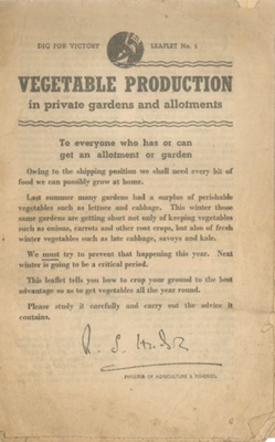 Dig For Victory Leaflet No. 1 - Vegetable Production in Private Gardens and Allotments; 83716