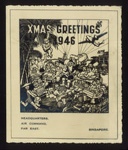 Forces Christmas aerogramme - headquarters - air command - far East - Singapore - 1946; 25/12/1946; 13364