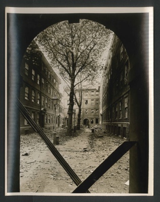 Official copyrighted war photograph- 22nd October 1940- bomb damage to middle temple hall; 56534