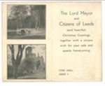 Christmas card - from the Lord Mayor and Citizens of Leeds - Christmas 1944 - sent to serving members of the Armed Forces; 25/12/1944; 36667 Christmas card - from the Lord Mayor and Citizens of Leeds - Christmas 1944 - sent to serving members of the Armed Forces; 25/12/1944; 36667