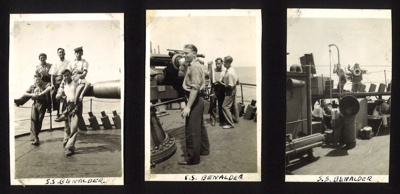 Photographs (4) - D.E.M.s gun layers on "S.S. benalder"; 6356 Photographs (4) - D.E.M.s gun layers on "S.S. benalder"; 6356