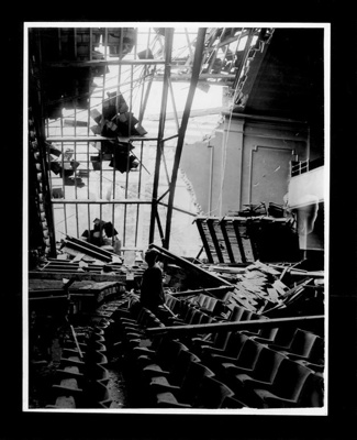 Official copyrighted war photograph- 23rd August 1940- a wrecked cinema which received a direct hit; 56527