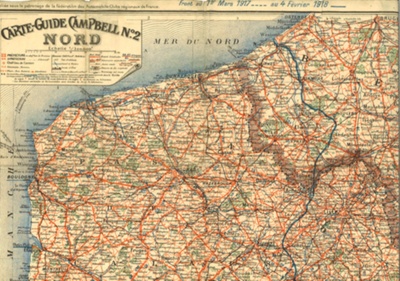 French WW1 map - Western Front 01/03/1917 to 04/02/1918; 1/03/1917; 7614