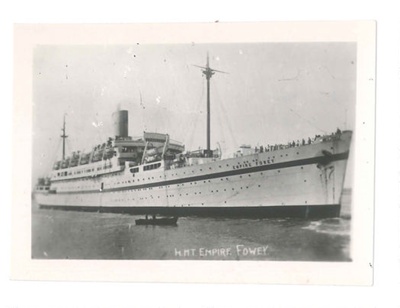 Photograph - "HMT Empire Fowey" - troopship; 32650 Photograph - "HMT Empire Fowey" - troopship; 32650