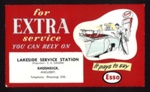 Advertisement - blotting paper - "It pays to say ESSO" - Lakeside Service Station - Anglesey; 6030